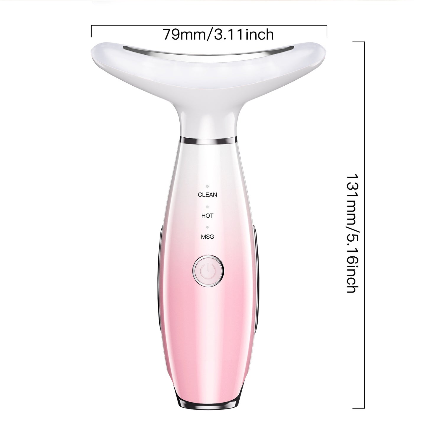 White Color Light Therapy Beauty Tool and Neck Massager - Essence Infusion Device for Lifting, Firming, Hydration & Skin Rejuvenation