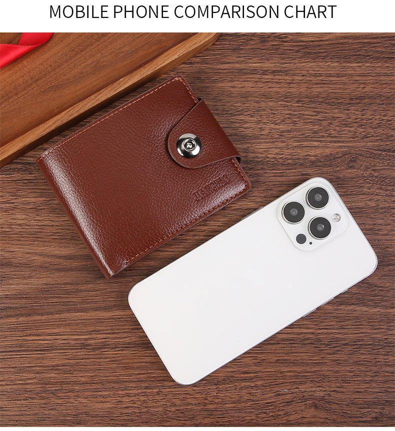 Brown Men's PU Leather Wallet with Magnetic Clasp and Zipper Pocket for Cards Cash and Coins Ideal for Daily Use in Australia