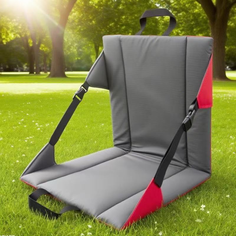 Portable Folding Stadium Seat Cushion with Back Support Lightweight Outdoor Chair for Camping Concerts Hiking Beach Bleachers Army Green
