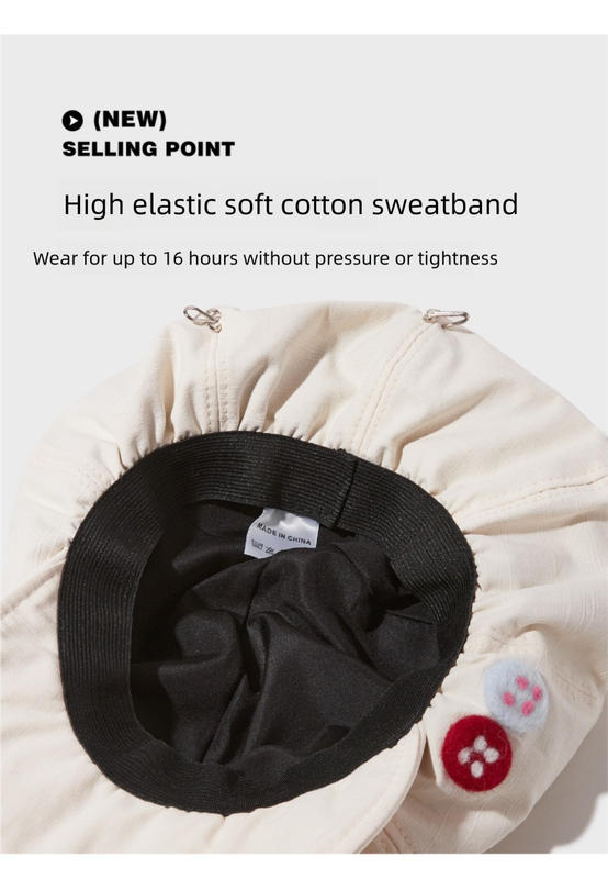 Women's Beige Newsboy Cap UPF50+ Sun Protection Cotton Blend Octagonal Beret Hat - Adjustable Breathable Baker Boy Style with Cute Button Detail