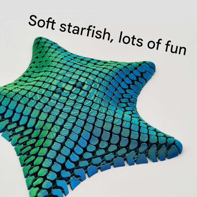 Red-Gold 3D-Printed Articulated Starfish Fidget Toy for Stress Relief - Eco-Friendly 12cm Sensory Toy for Kids & Adults