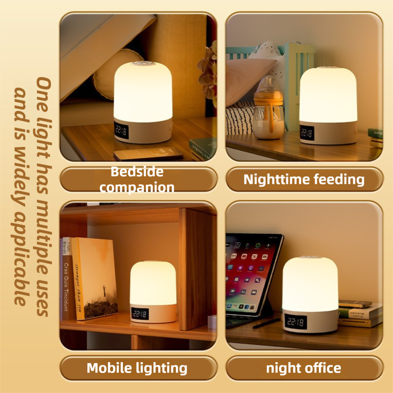 Smart Digital Clock Night Light - Touch Dimmable Bedside Lamp & Sleep Aid for Nursery, Feeding & Bedroom (K2022)
