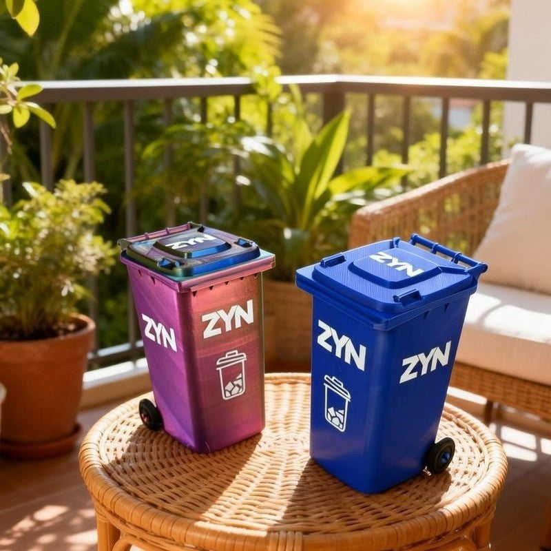 Blue Mini Zyn Bin Desk Simulation Trash Can - Novelty Desktop Decor & Storage Box