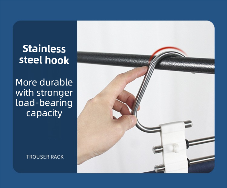 Ultimate Closet Space-Saver Set: 9-Tier Black Stainless Steel Retractable Pants Rack & 10-Pack Multi-Port Magic Hangers