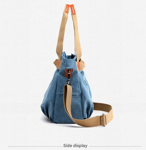 Pink Women's Retro Canvas Tote Bag Large Capacity Shoulder Handbag Adjustable Crossbody Strap 35cm for Travel Work & Daily Use