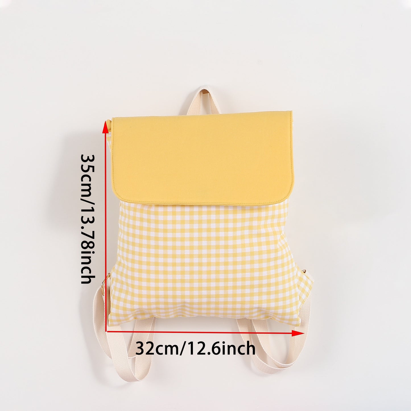 Pink Trendy Gingham Checkered Canvas Backpack | Aesthetic Student School Bag | Casual Daily Travel Daypack