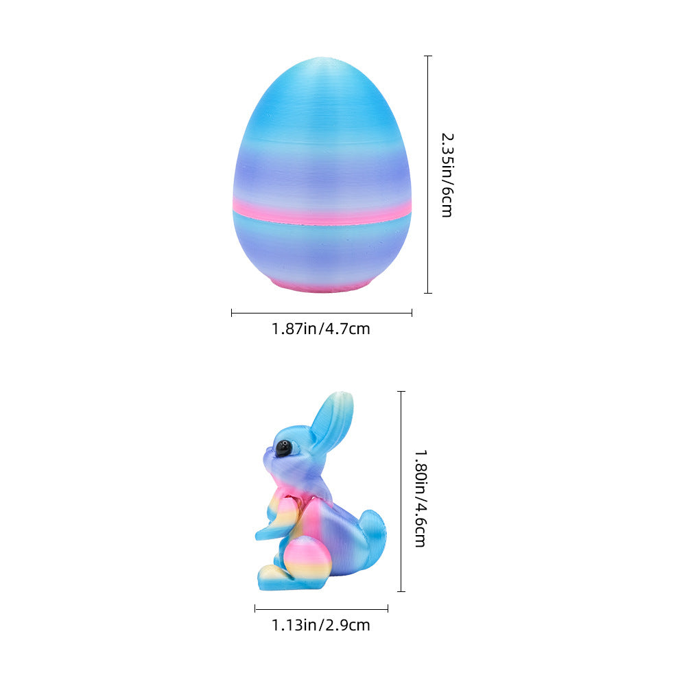 3-Piece Green-to-grey gradient Easter Surprise Egg Set – Identical Interactive Figurines with Hinged Shell, Collectible Holiday Display Toy