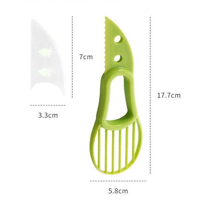 5-Pack Green Multi-Function Fruit Cutter Set – Precision Avocado Slicer with Integrated Pit Remover & Even Slicing Grid, PP Material, Compact Design