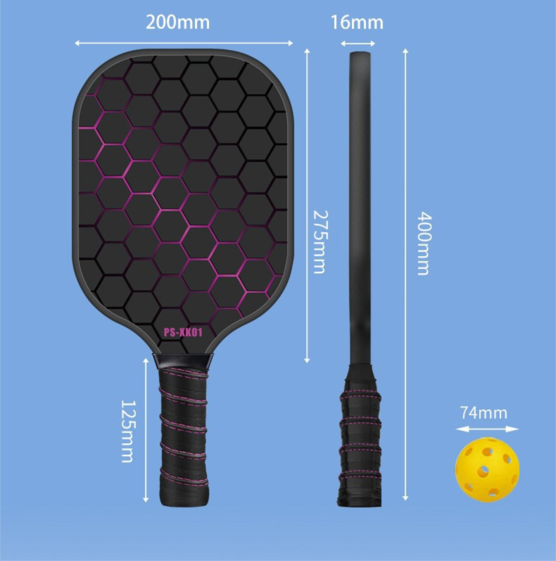 Red Pickleball Paddle Set - Premium Fiberglass Surface - Lightweight Honeycomb Core, Cushioned Non-Slip Grip, Professional Performance for All Skill Levels, Complete Kit with Carry Bag and Balls
