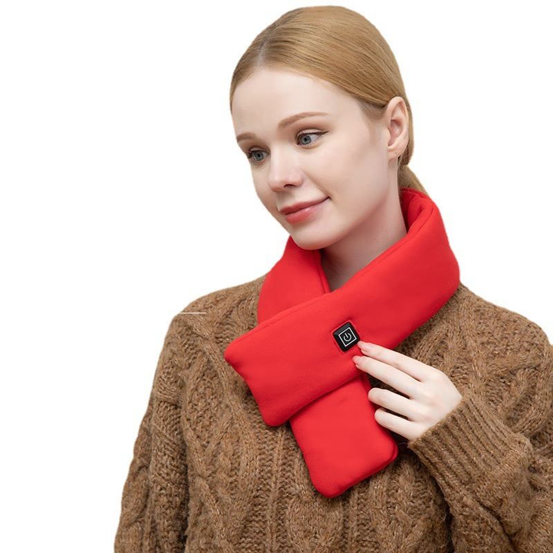 Light Blue USB Powered Graphene Rapid Heated Scarf - 80 x 10 CM Washable Winter Thermal Wrap with 3-Level Temp for Cervical Support & Pain Relief