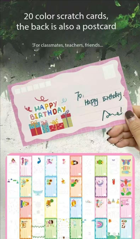 35-Piece Kids Rainbow Scratch Paper Kit - 20PCS Magic Scratch Art Cards with Postcard Back, - Pointillism Art Craft for Children 6 Years and Up