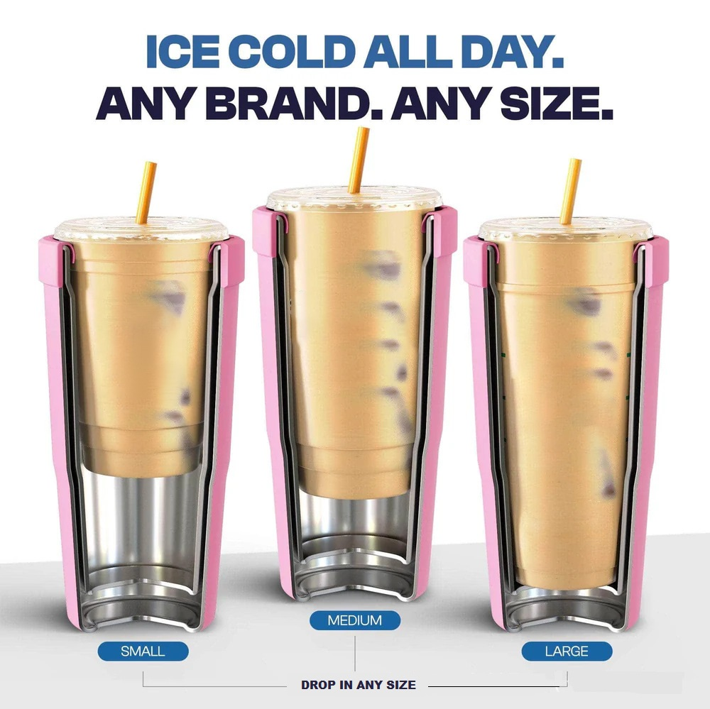 2-piece Grey and Blue 30oz Stainless Steel Tumbler with Universal Cup Insulator - Double Wall Vacuum Insulated Coffee Cup, Cup Holder Friendly, Keeps Drinks Cold for 12 Hours