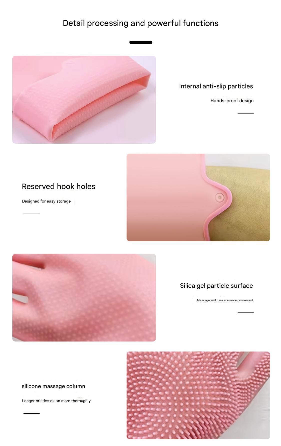 Pink Silicone Pet Bathing Gloves - Pink Double-Sided Design for Cats and Dogs - Gentle Massage, Easy Lather, Durable and Waterproof, Ideal for Pet Grooming and Home Use