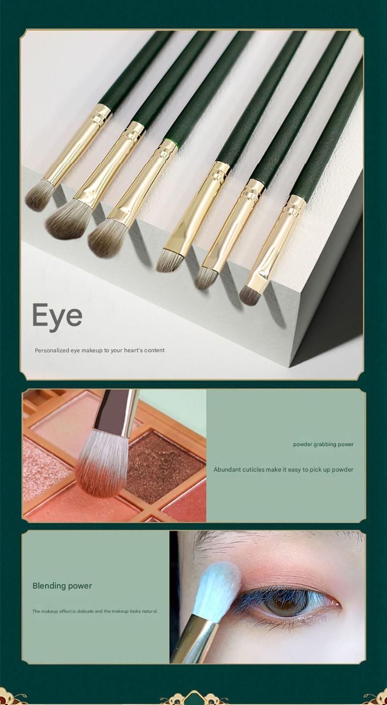 14-Piece Green storage bucketSynthetic Fibre Makeup Brush Set - Soft Bristles, Long Handles, Complete Face and Eye Kit, Beginner Friendly Beauty Tools for Foundation, Blush, and Eyeshadow Application