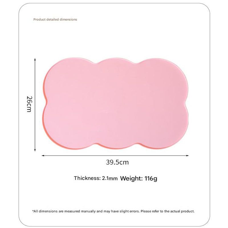 3-Piece Green Silicone Placemat Set Cloud Shape Non-Slip Heat Resistant Kids Dining Mat