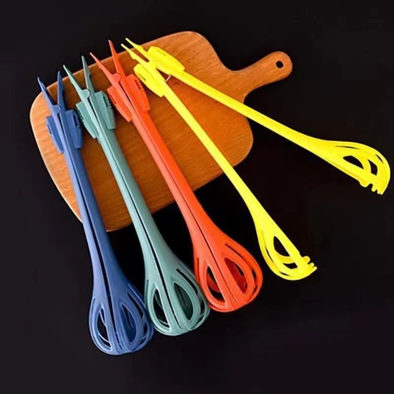 Blue 2-Piece 3-in-1 Multi-Functional Egg Whisk & Food Tongs Set