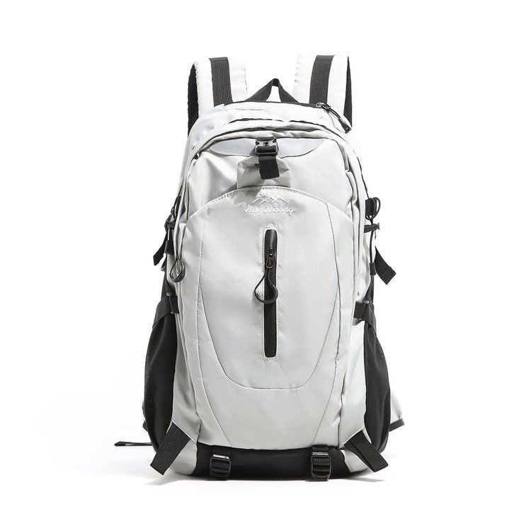 Gray Hiking Backpack with 5 Carabiners Included – Lightweight Waterproof Outdoor Daypack for Men and Women, Breathable Cycling Hiking Trekking Camping Travel Backpack