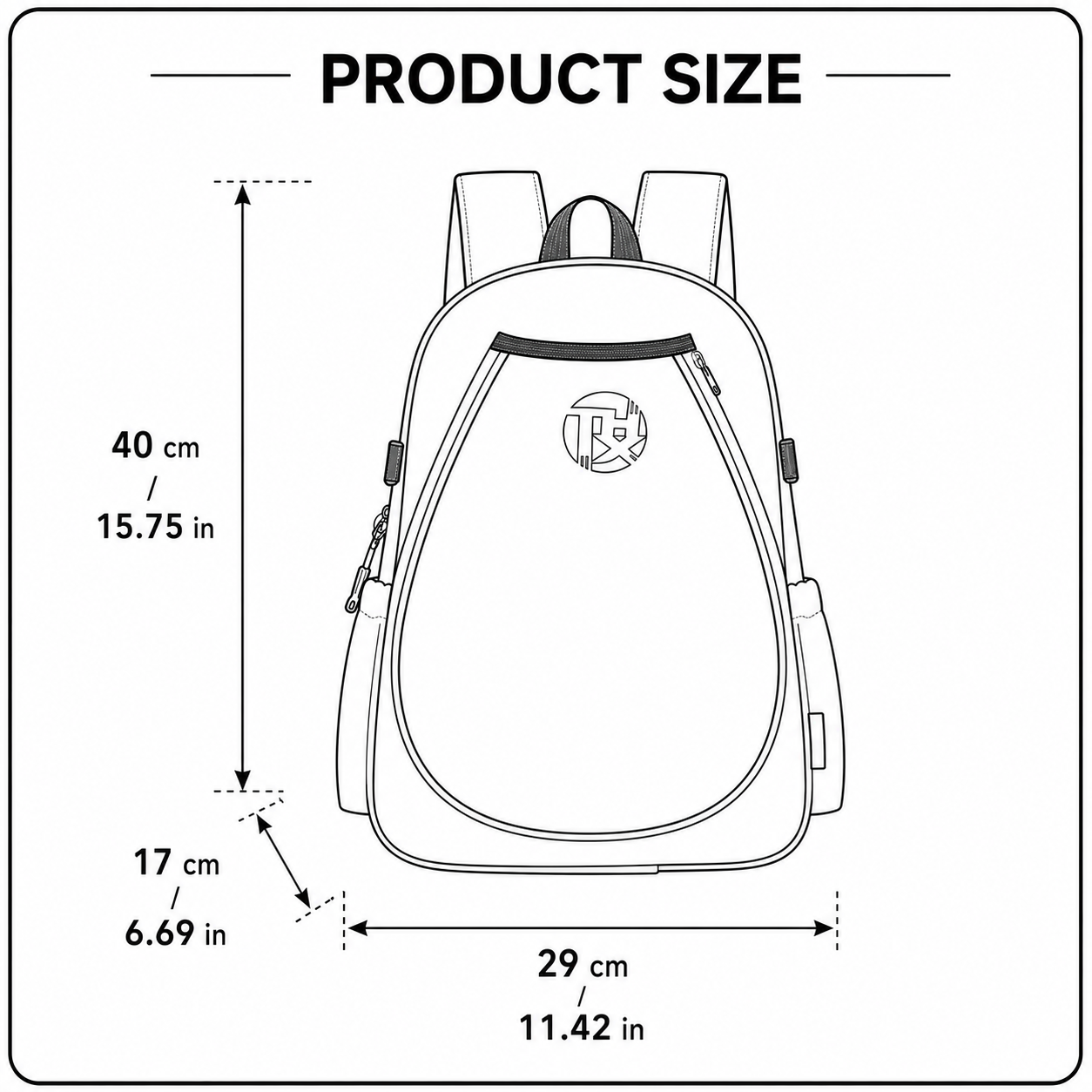 White Sports Racket Backpack - Lightweight Casual Travel Bag with Separate Racket Compartment, Shoe Compartment, Bottle Pocket for Tennis, Badminton, Gym and Outdoor Use