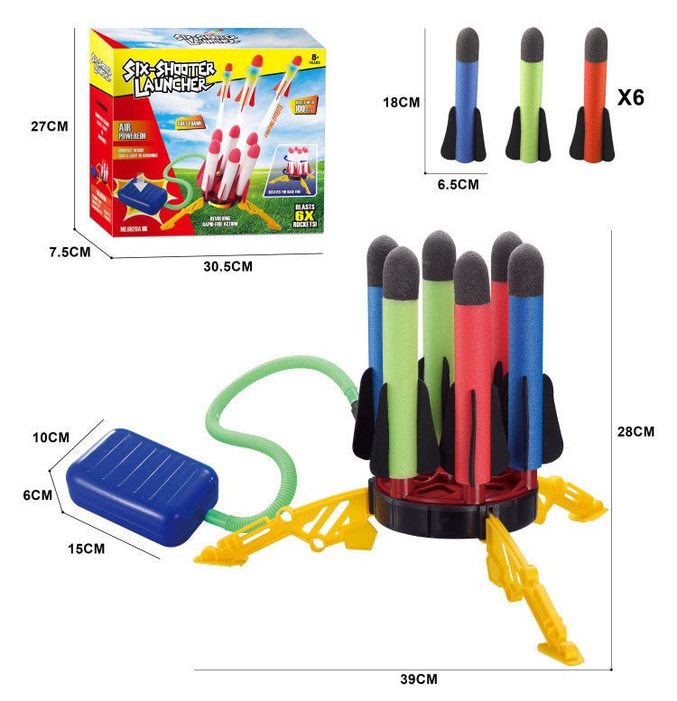 Air Power Foam Rocket Shoot Up Stomp Launcher Kids Outdoor Activities Toys