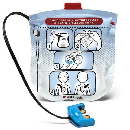 PEDIATRIC Defibrillation AED Pads – Defibtech Lifeline VIEW / ECG / PRO Models (DDP-2002)