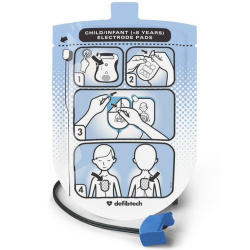 PEDIATRIC Defibrillation AED Pads – Defibtech Lifeline Full & Semi Automatic Models (DDP-200P)