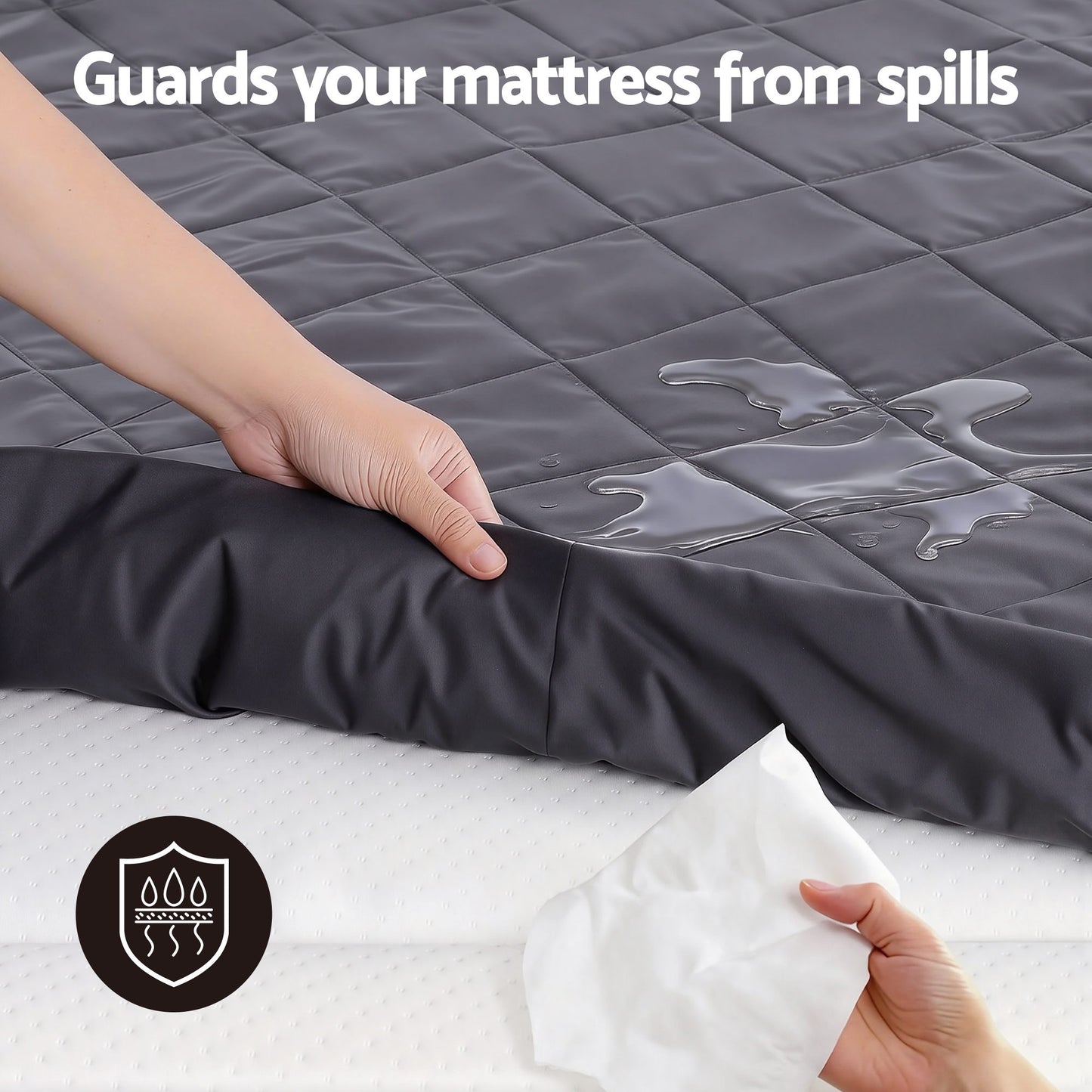 Giselle Water-Resistant Mattress Protector Microfiber 35cm 360° Fit Single