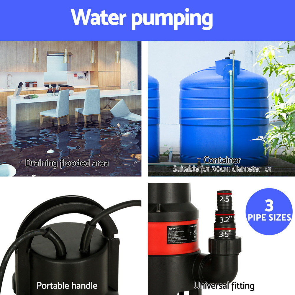 Giantz Garden Submersible Pump 550W Dirty Water Bore Tank Well?Steel Sewerage