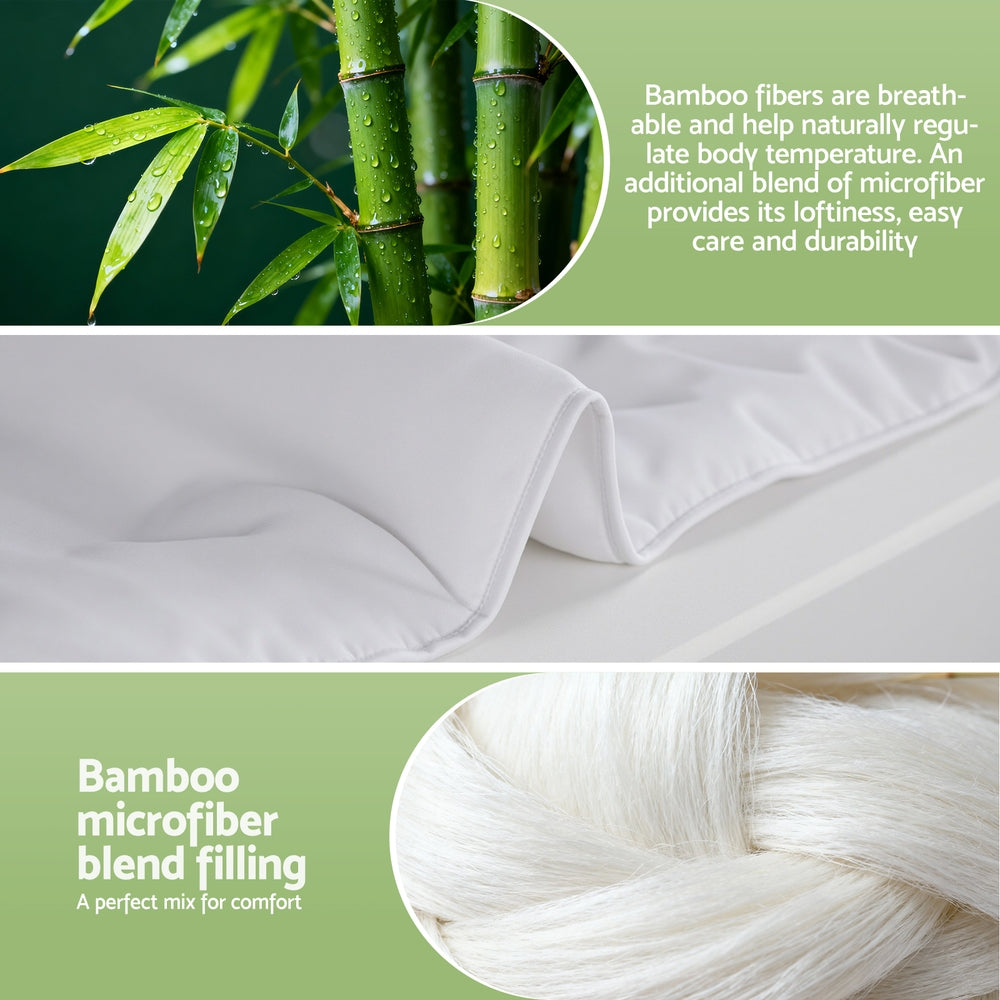Giselle Bedding 200GSM Bamboo Quilt Summer Quilts All Season Doona Duvet Lightweight Queen