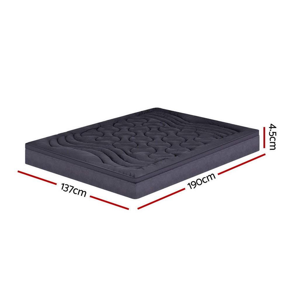Giselle Bedding 3-Zone Pillowtop Mattress Topper 1000GSM for Back Pain Relief Washable with 45cm Deep Pocket Double
