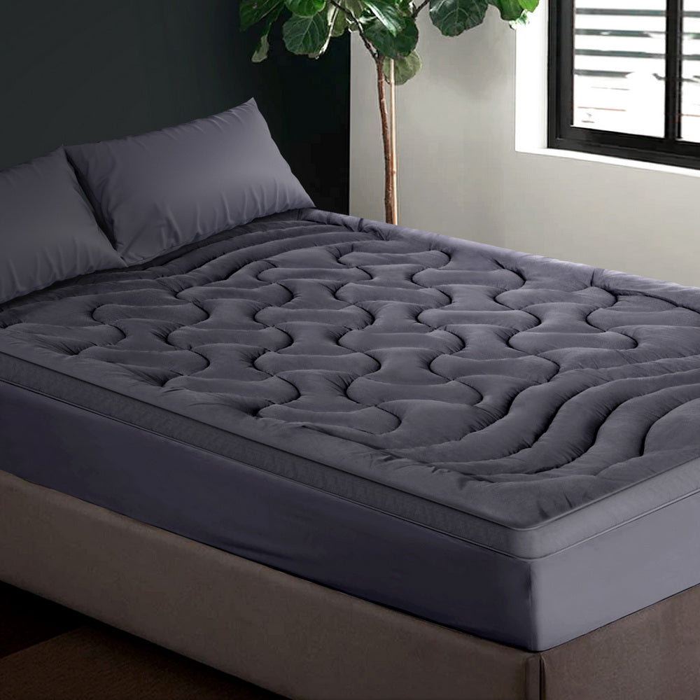 Giselle Bedding 3-Zone Pillowtop Mattress Topper 1000GSM for Back Pain Relief Washable with 45cm Deep Pocket King