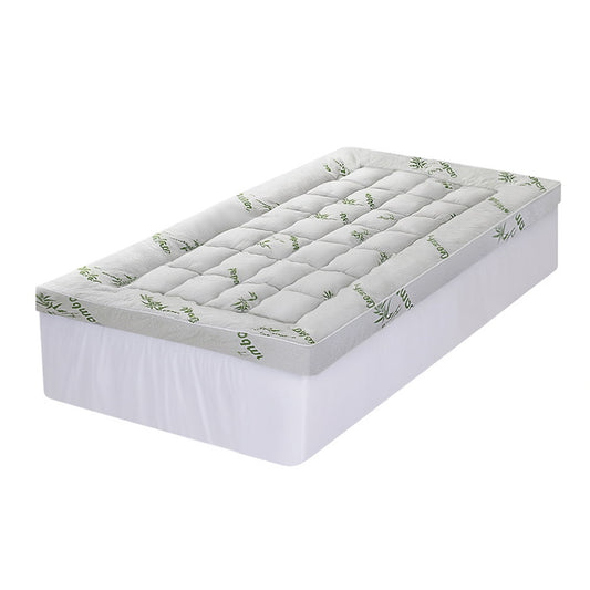 Giselle Bedding 1500GSM Pillowtop Mattress Topper Bamboo Mattress Pad for Back Pain Relief Washable 11cm Thick Bed Cover with 45cm Deep Pocket King Single