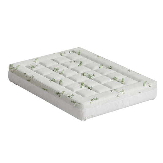 Giselle Bedding Pillowtop Mattress Topper 7.5cm Thick Bamboo Pad for Back Pain Relief Washable Skin-friendly Bed Protector with 45cm Deep Pocket Double