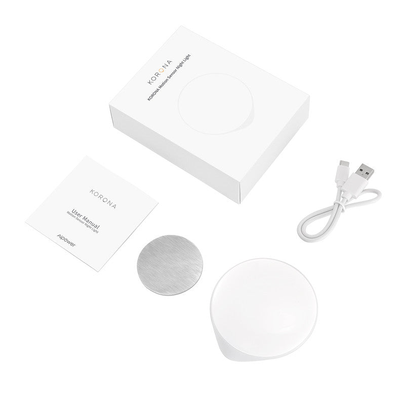 （Pack of 2）LED Motion Sensor Night Light Indoor, Cordless Battery Powered,Stick-on Warm White Light with Built-in Infrared Motion Detection, Sensor Light for Hallway,Bedroom