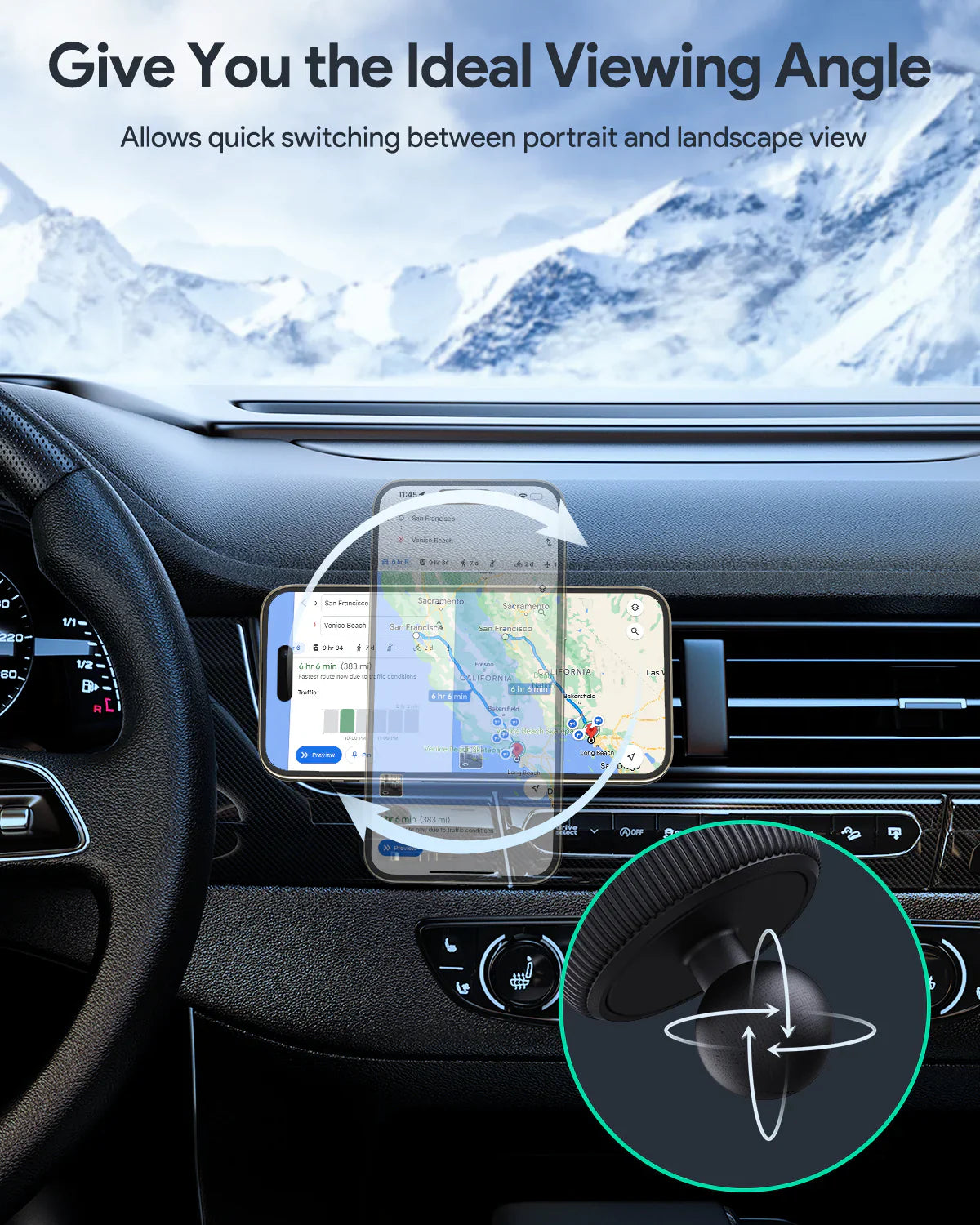 Aukey MagLink Dash Magnetic Fast Wireless Charging Phone Mount (HD-MC13)