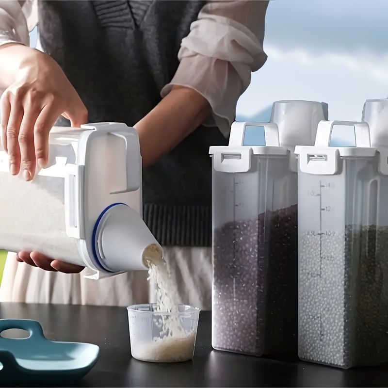 Airtight Food Containers Food Storage Containers With Lids Kitchen Storage - White - Size 1100ML