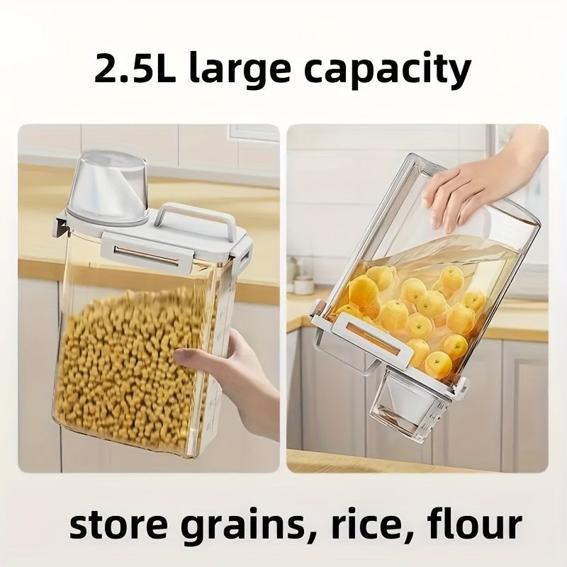 Airtight Food Containers Food Storage Containers With Lids Kitchen Storage - White - Size 1800ML