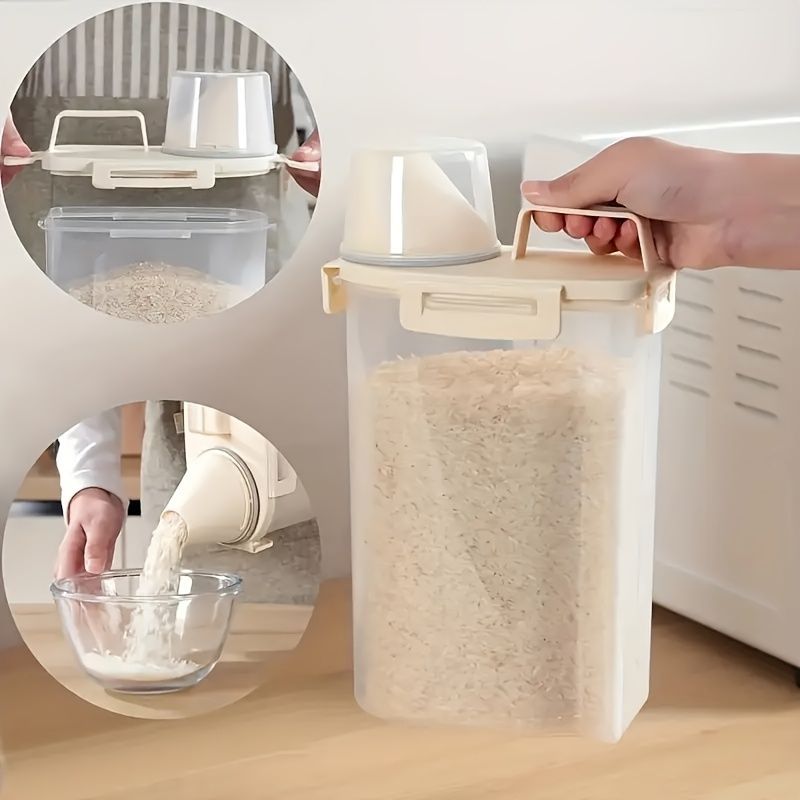 Airtight Food Containers Food Storage Containers With Lids Kitchen Storage - White - Size 3000ML