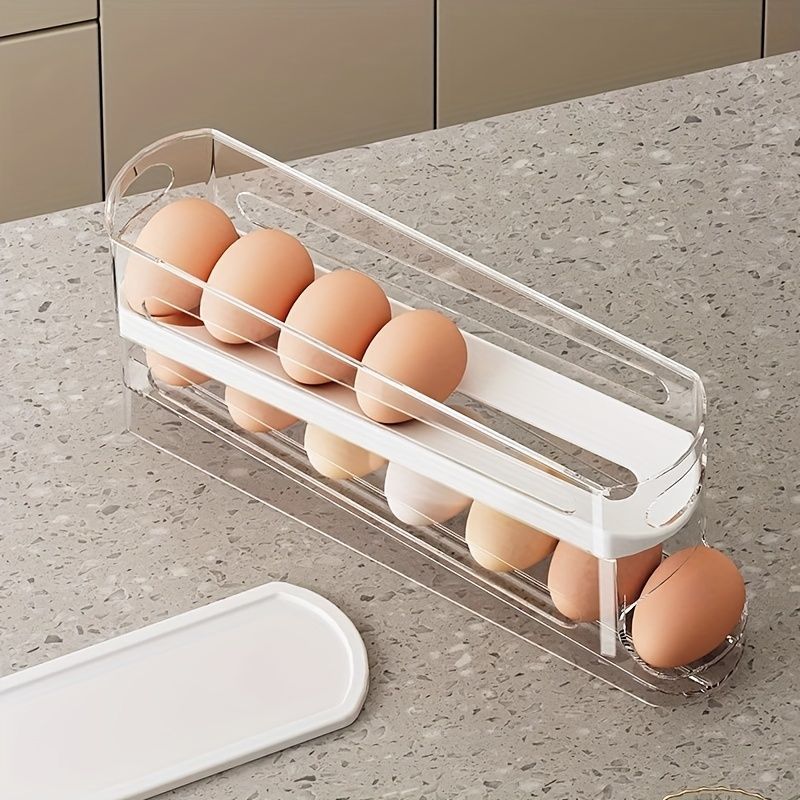 Refrigerator Egg Organizer Stackable Egg Storage Kitchen Egg Holder Egg - White - Size 01