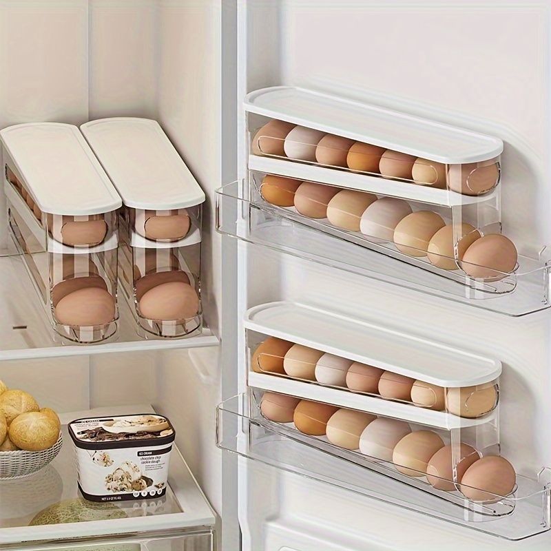 Refrigerator Egg Organizer Stackable Egg Storage Kitchen Egg Holder Egg - White - Size 01