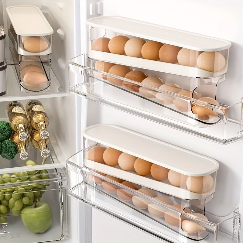 Refrigerator Egg Organizer Stackable Egg Storage Kitchen Egg Holder Egg - White - Size 01