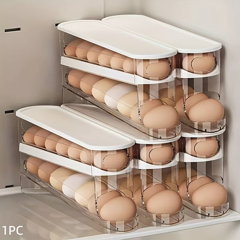 Refrigerator Egg Organizer Stackable Egg Storage Kitchen Egg Holder Egg - White - Size 01
