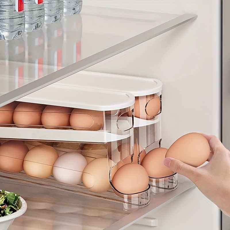 Refrigerator Egg Organizer Stackable Egg Storage Kitchen Egg Holder Egg - White - Size 01