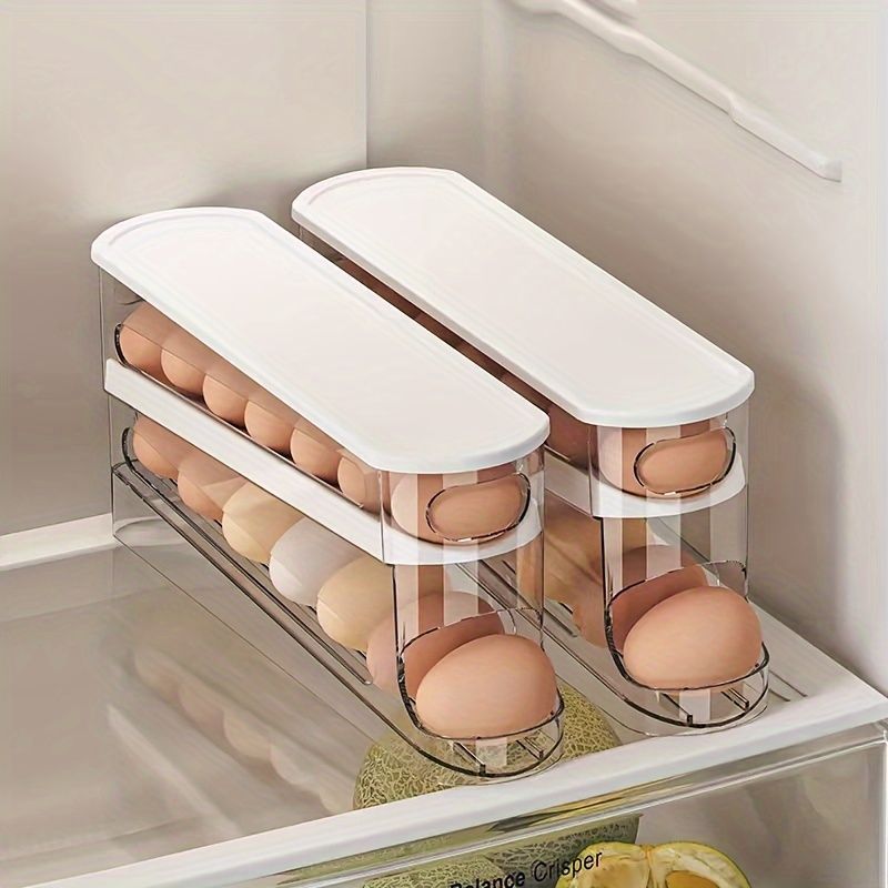 Refrigerator Egg Organizer Stackable Egg Storage Kitchen Egg Holder Egg - White - Size 01