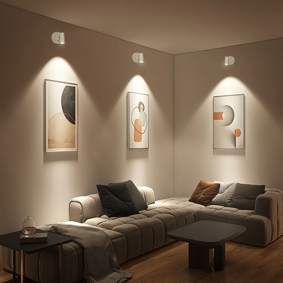 Rotating Wall Lamp Touch Switch Wall Lamp Three-Tone Lighting Wall Lamp Modern - Orange - Size 01