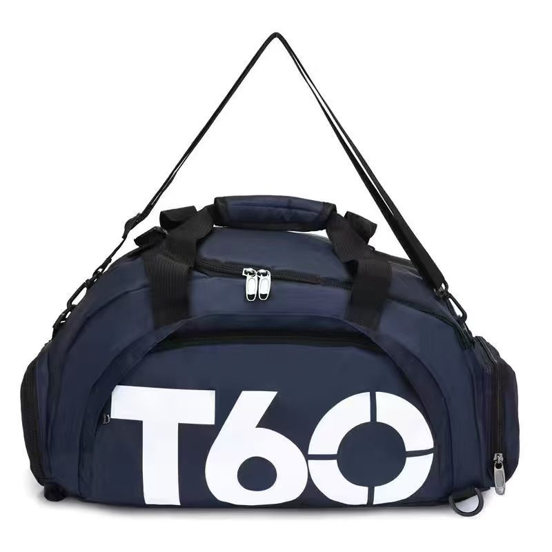 Travel Duffel Bag T60 Duffel Durable Travel Bag Stylish Gym Bag Weekend Bag - Black and blue - Size 45-25-23CM