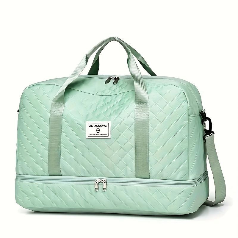 Luxury Duffle Bag Oversized Duffle Travel Bag Gym Bag Multiple Compartments Wet - Mist blue - Size 01