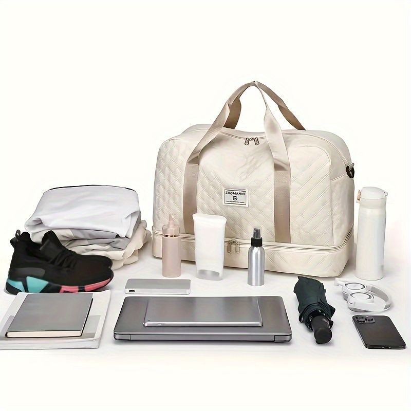 Luxury Duffle Bag Oversized Duffle Travel Bag Gym Bag Multiple Compartments Wet - Mist blue - Size 01