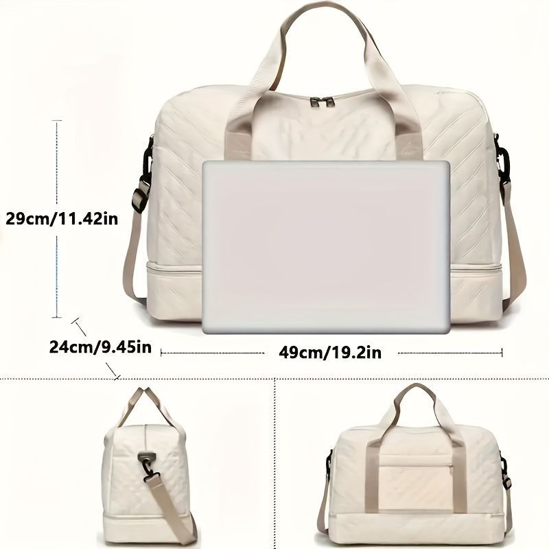 Luxury Duffle Bag Oversized Duffle Travel Bag Gym Bag Multiple Compartments Wet - Purple - Size 01