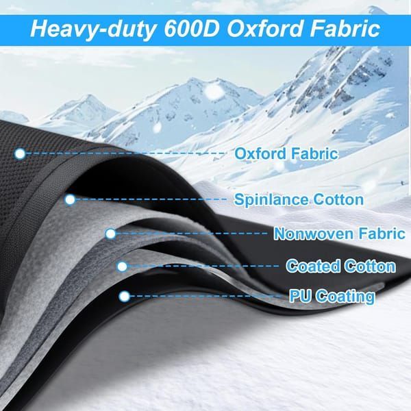 Windshield Cover 800D Oxford Fabric SUV Truck Cover Frost Resistant Waterproof - Black - Size 001