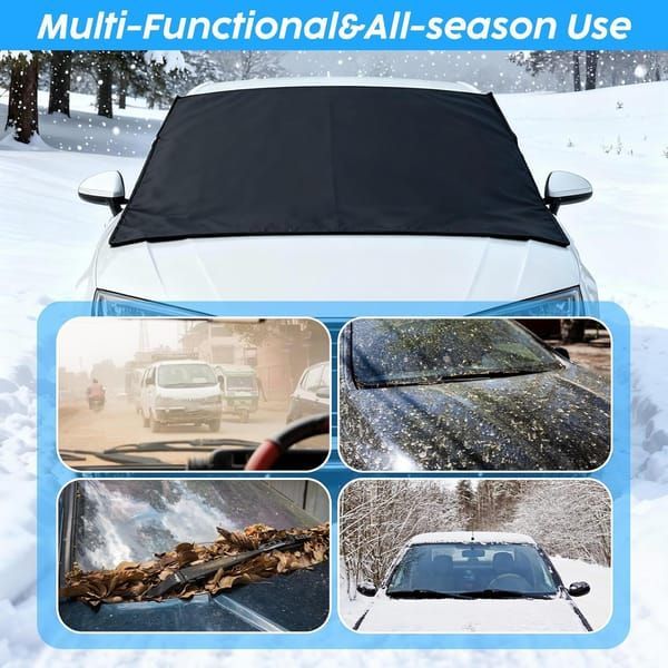 Windshield Cover 800D Oxford Fabric SUV Truck Cover Frost Resistant Waterproof - Black - Size 001